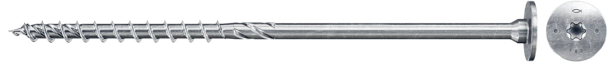 Fischer 566360 PowerFast II Senk-Holzschraube 8mm 180mm Innenvielzahn Stahl galvanisch verzinkt 50St.