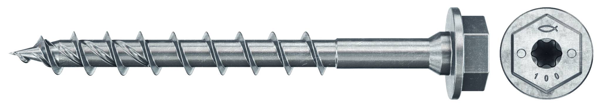Fischer 566376 PowerFast II Sechskant-Holzschraube 10mm 80mm Innenvielzahn Stahl galvanisch verzinkt 50St.