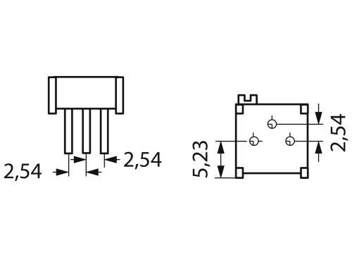 Bourns 3296P-1-503LF Cermet-Trimmer linear 0.5W 50kΩ 9°