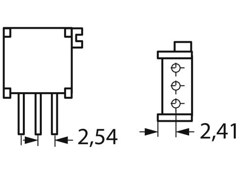 Bourns 3296X-1-501LF Cermet-Trimmer linear 0.5W 500Ω 9°