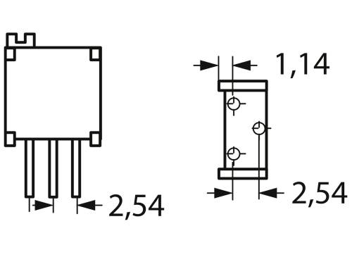 Bourns 3296Y-1-253LF Cermet-Trimmer linear 0.5W 25kΩ 9°