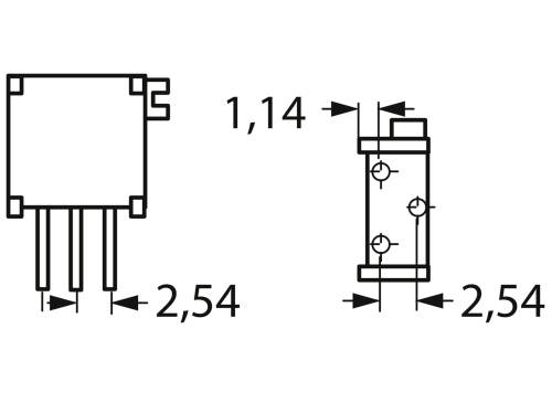 Bourns 3296Z-1-202LF Cermet-Trimmer linear 0.5W 2kΩ 9°