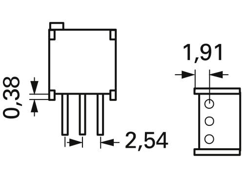 Bourns 3299W-1-502LF Cermet-Trimmer linear 0.5W 5kΩ 9°