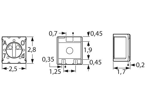 Bourns 3312J-1-202E Cermet-Trimmer 0.1W 2kΩ 255° 285°