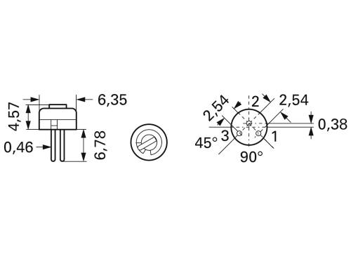 Bourns 3329H-1-201LF Cermet-Trimmer linear 0.5W 200Ω 240° 260°
