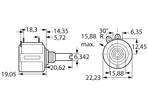 Bourns 3543S-1-103L Präzisions-Potentiometer 1W 10kΩ