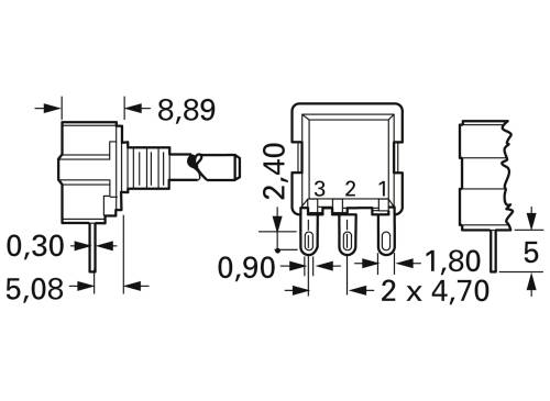 Bourns 53UAD-T22-B15L Leitplastik-Potentiometer 0.5W 10kΩ