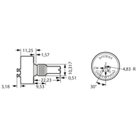 Bourns 6639S-301-103 Leitplastik-Potentiometer 1W 10kΩ Bourns 6639S-301-103 Leitplastik-Potentiometer 1W 10kΩ
