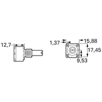 Bourns 91A1A-B28-B10L Leitplastik-Potentiometer 1W 1kΩ Bourns 91A1A-B28-B10L Leitplastik-Potentiometer 1W 1kΩ