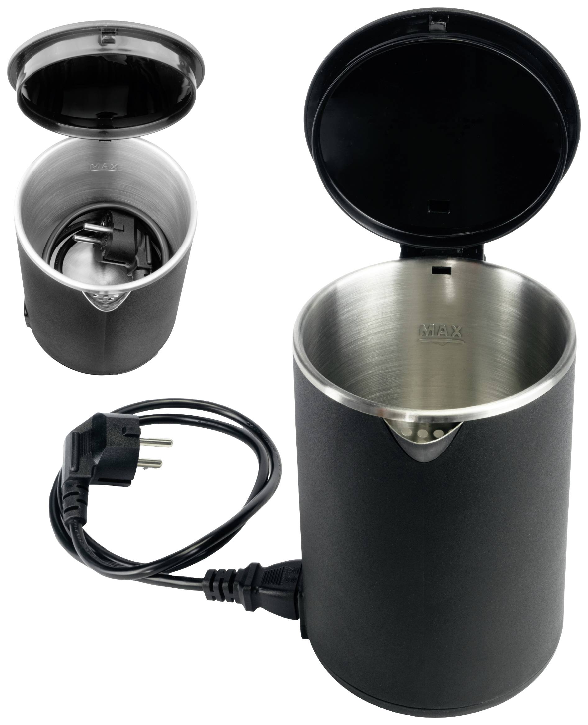 Korona Wasserkocher schnurlos, Cool-Touch-Gehäuse, klappbar Schwarz Fassungsvermögen: 0.6 l