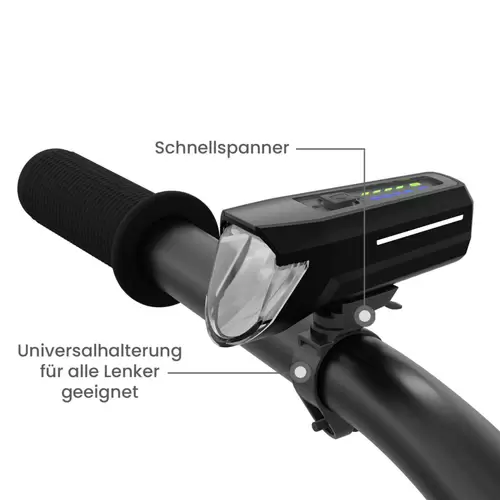 FISCHER FAHRRAD Fahrrad-Scheinwerfer Frontlicht 100 Lux LED akkubetrieben Schwarz FISCHER FAHRRAD Fahrrad-Scheinwerfer Frontlicht 100 Lux LED akkubetrieben Schwarz