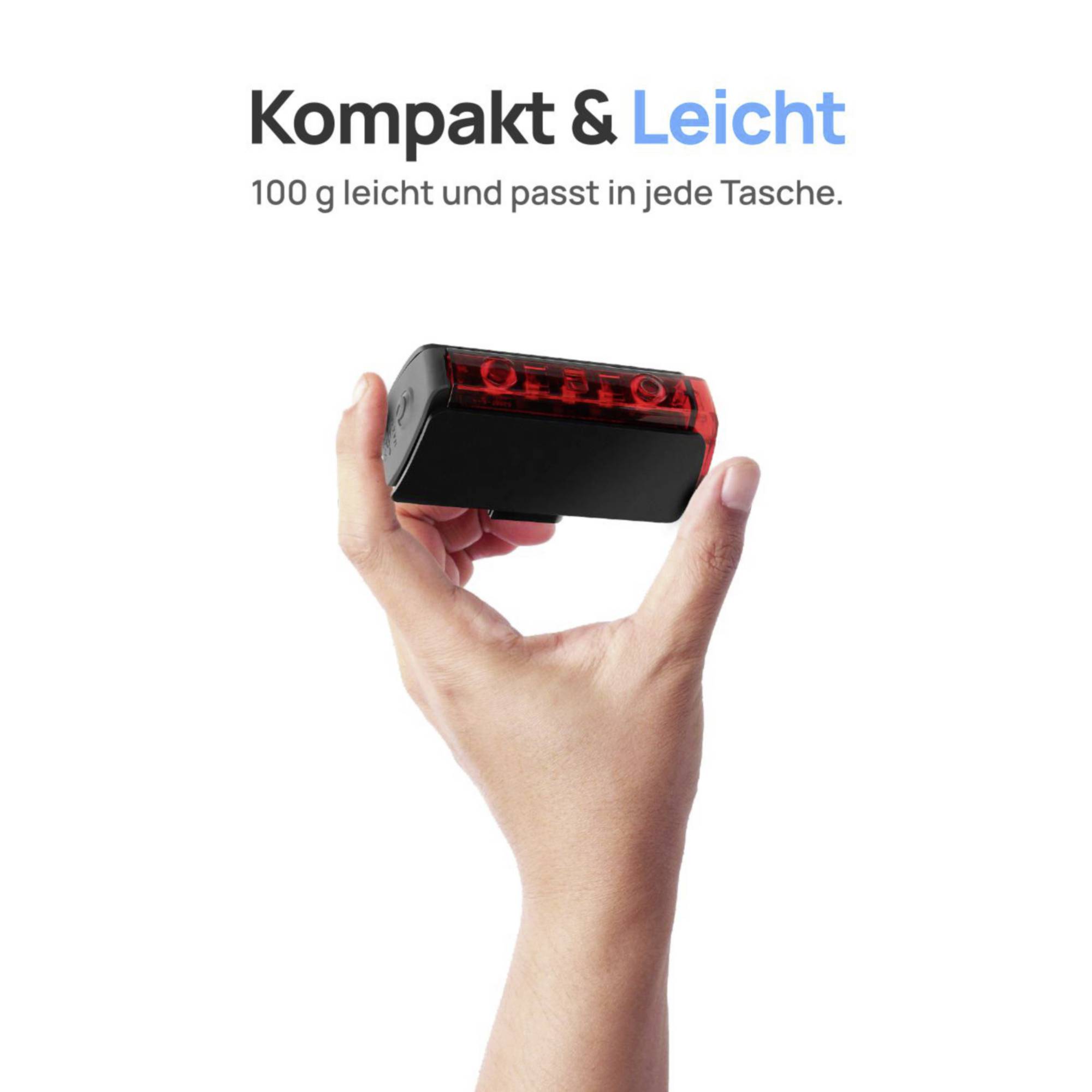 FISCHER FAHRRAD Fahrradbeleuchtung Set PLUS 100/130 Fernlicht + TWIN STOP LED Schwarz