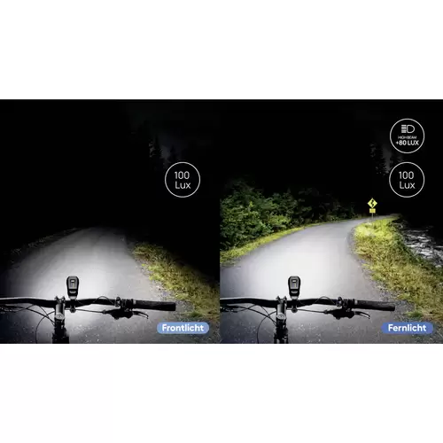 FISCHER FAHRRAD Fahrradbeleuchtung Set PLUS 100/130 Fernlicht + TWIN STOP LED Schwarz FISCHER FAHRRAD Fahrradbeleuchtung Set PLUS 100/130 Fernlicht + TWIN STOP LED Schwarz