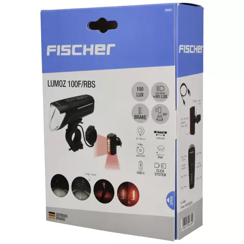 FISCHER FAHRRAD Fahrradbeleuchtung Set PLUS 100/130 Fernlicht + TWIN STOP LED Schwarz FISCHER FAHRRAD Fahrradbeleuchtung Set PLUS 100/130 Fernlicht + TWIN STOP LED Schwarz