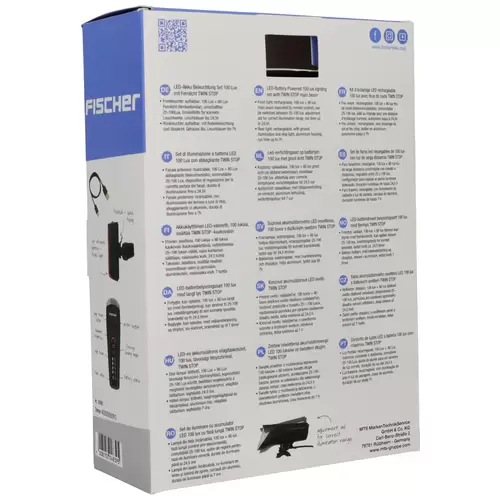 FISCHER FAHRRAD Fahrradbeleuchtung Set PLUS 100/130 Fernlicht + TWIN STOP LED Schwarz FISCHER FAHRRAD Fahrradbeleuchtung Set PLUS 100/130 Fernlicht + TWIN STOP LED Schwarz