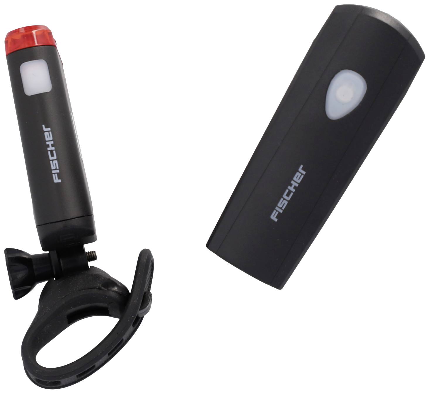 FISCHER FAHRRAD Fahrradbeleuchtung Set LED batteriebetrieben Schwarz