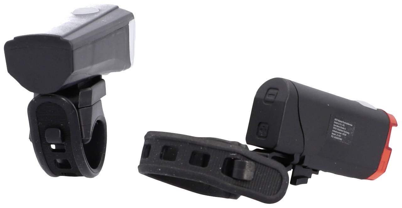 FISCHER FAHRRAD Fahrradbeleuchtung Set LED batteriebetrieben Schwarz