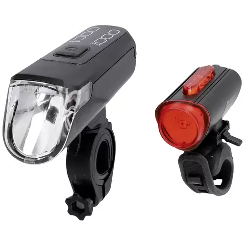 FISCHER FAHRRAD Fahrradbeleuchtung Set TWIN-60/30/15 LED Schwarz FISCHER FAHRRAD Fahrradbeleuchtung Set TWIN-60/30/15 LED Schwarz