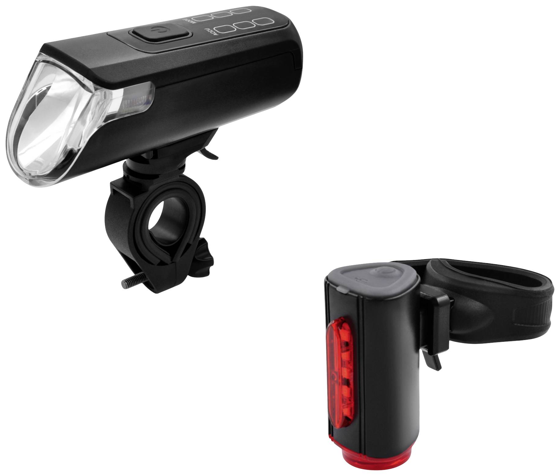 FISCHER FAHRRAD Fahrradbeleuchtung Set TWIN-60/30/15 LED Schwarz