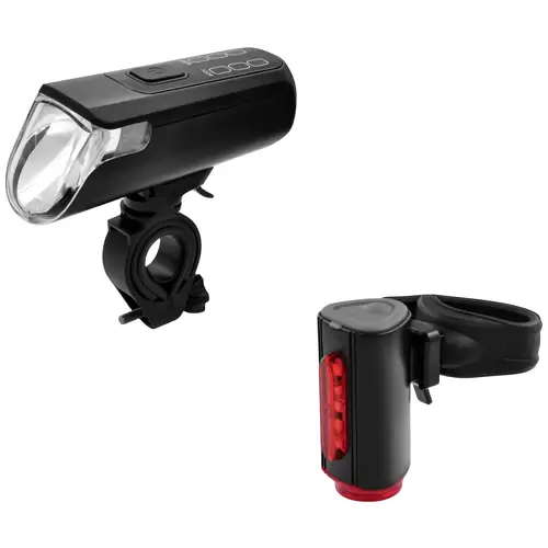 FISCHER FAHRRAD Fahrradbeleuchtung Set TWIN-60/30/15 LED Schwarz FISCHER FAHRRAD Fahrradbeleuchtung Set TWIN-60/30/15 LED Schwarz