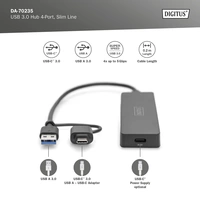 Digitus DA-70235 USB 3.0-Hub mit USB-C® Stecker Schwarz Digitus DA-70235 USB 3.0-Hub mit USB-C® Stecker Schwarz