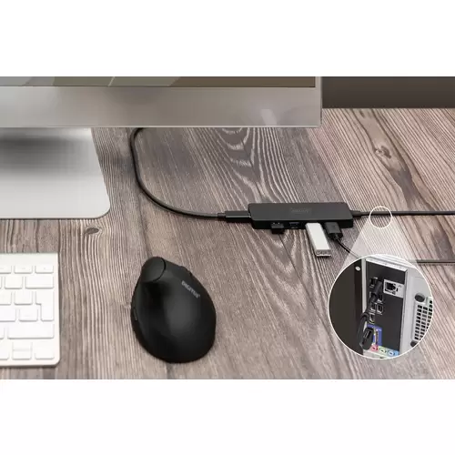 Digitus DA-70236 4 Port USB 3.0-Hub mit USB-C® Stecker Schwarz Digitus DA-70236 4 Port USB 3.0-Hub mit USB-C® Stecker Schwarz