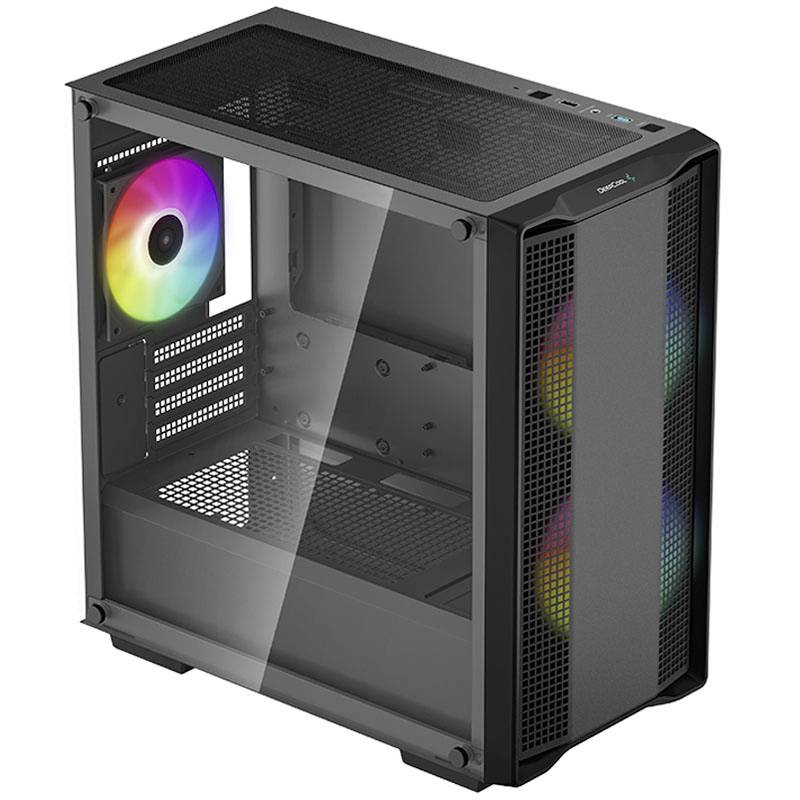 DeepCool CC360 Micro-Tower PC-Gehäuse Schwarz 3 Vorinstallierte LED Lüfter
