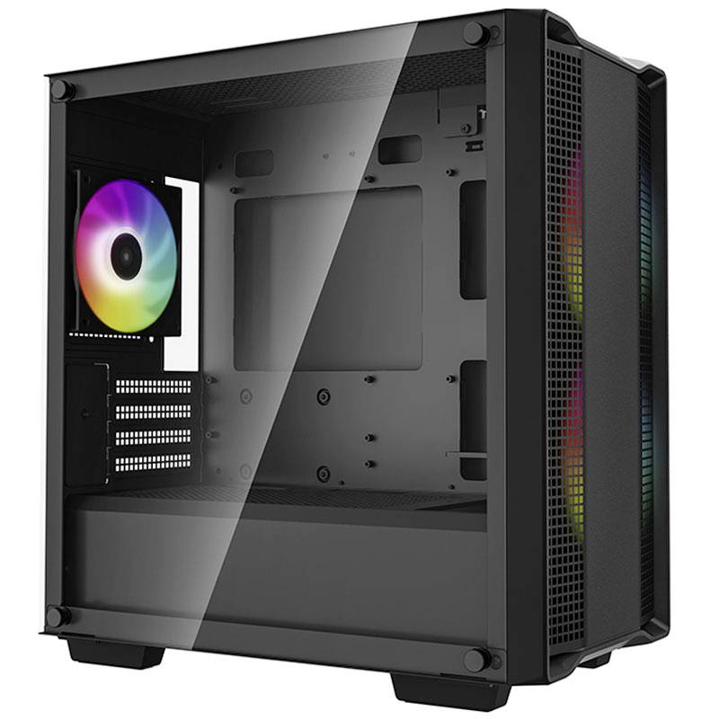DeepCool CC360 Micro-Tower PC-Gehäuse Schwarz 3 Vorinstallierte LED Lüfter