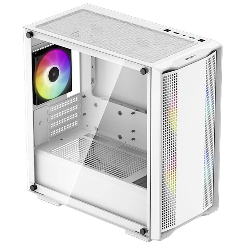 DeepCool CC360 Micro-Tower PC-Gehäuse Weiß 3 Vorinstallierte LED Lüfter