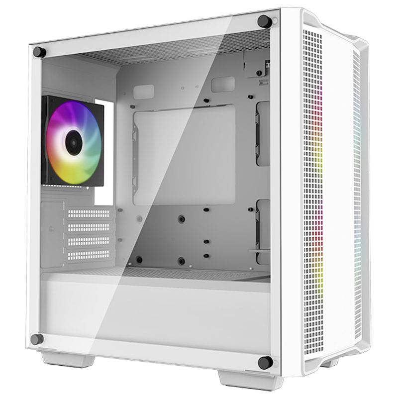 DeepCool CC360 Micro-Tower PC-Gehäuse Weiß 3 Vorinstallierte LED Lüfter