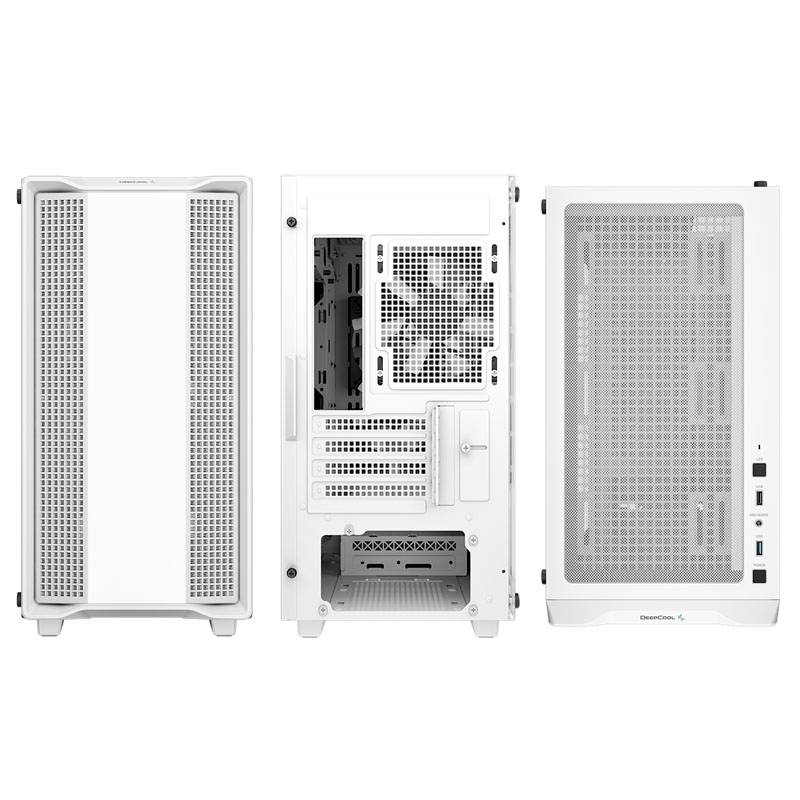 DeepCool CC360 Micro-Tower PC-Gehäuse Weiß 3 Vorinstallierte LED Lüfter