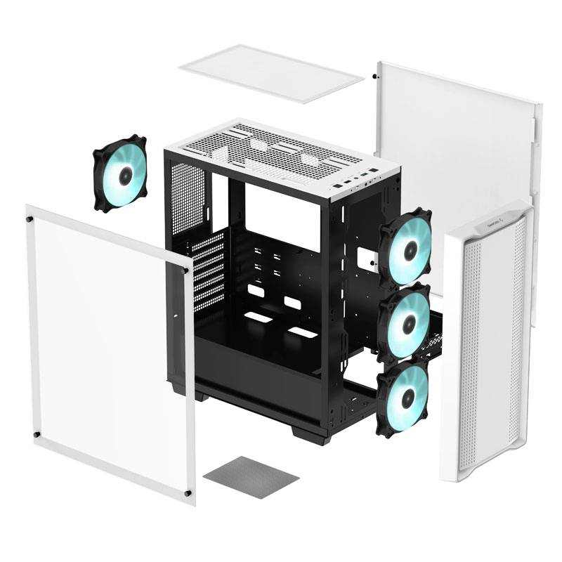 DeepCool CC560 Midi-Tower PC-Gehäuse Weiß 2 vorinstallierte Lüfter