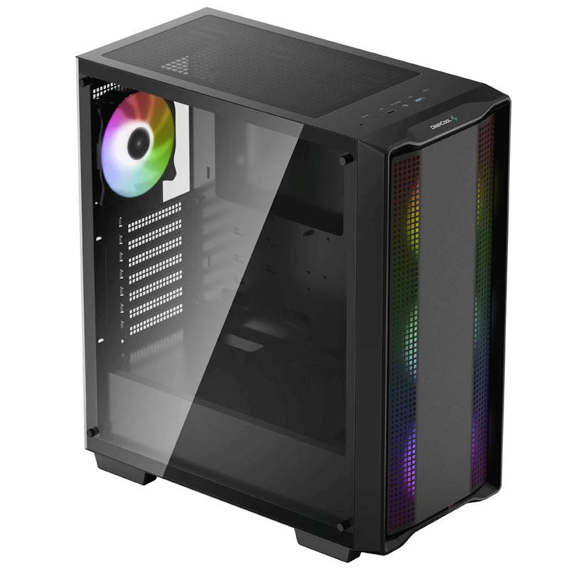DeepCool CC560 Midi-Tower PC-Gehäuse Schwarz 4 Vorinstallierte LED Lüfter