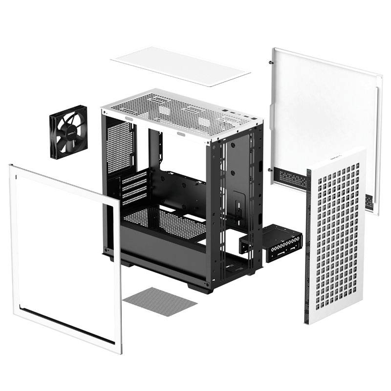 DeepCool CH370 Micro-Tower PC-Gehäuse Weiß 1 vorinstallierter Lüfter