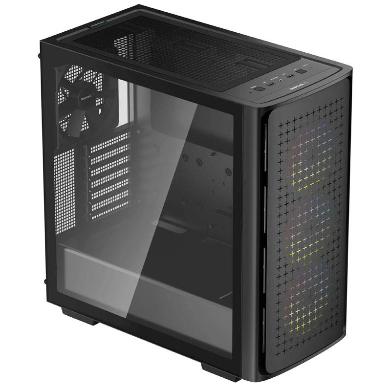 DeepCool CK560 Midi-Tower Gehäuse, Gaming-Gehäuse Schwarz 4 Vorinstallierte LED Lüfter