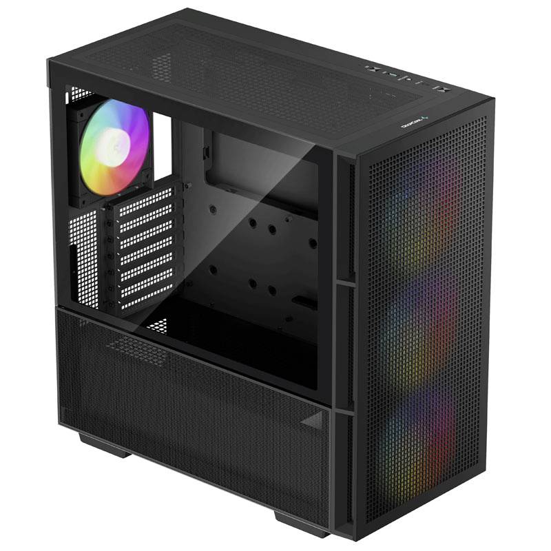 DeepCool CH560 Midi-Tower Gaming-Gehäuse, Gehäuse Schwarz 4 Vorinstallierte LED Lüfter