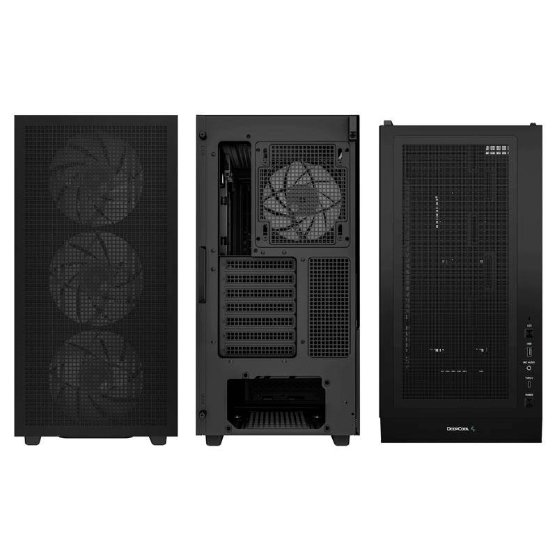 DeepCool CH560 Midi-Tower Gaming-Gehäuse, Gehäuse Schwarz 4 Vorinstallierte LED Lüfter