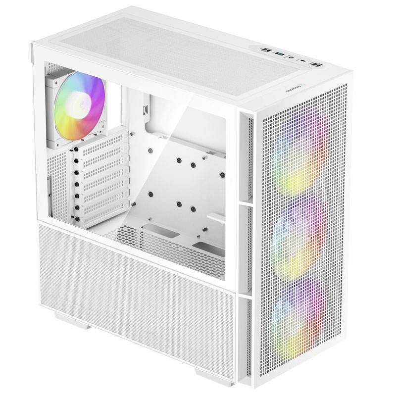 DeepCool CH560 Midi-Tower PC-Gehäuse Weiß 4 Vorinstallierte LED Lüfter