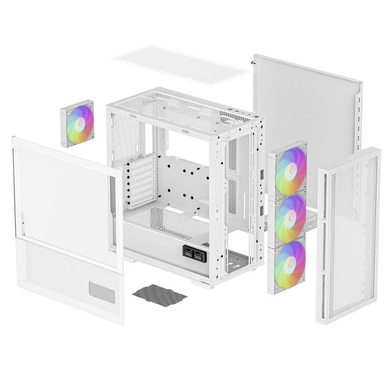 DeepCool CH560 Digital WH Midi-Tower PC-Gehäuse Weiß 4 vorinstallierte Lüfter