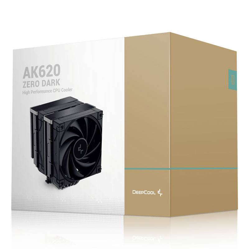 DeepCool AK620 Zero Dark CPU-Kühler mit Lüfter Intel® LGA 2066, Intel® LGA 2011-V3, Intel® LGA 2011, Intel® LGA 1700, Intel® LGA 1200, Intel®