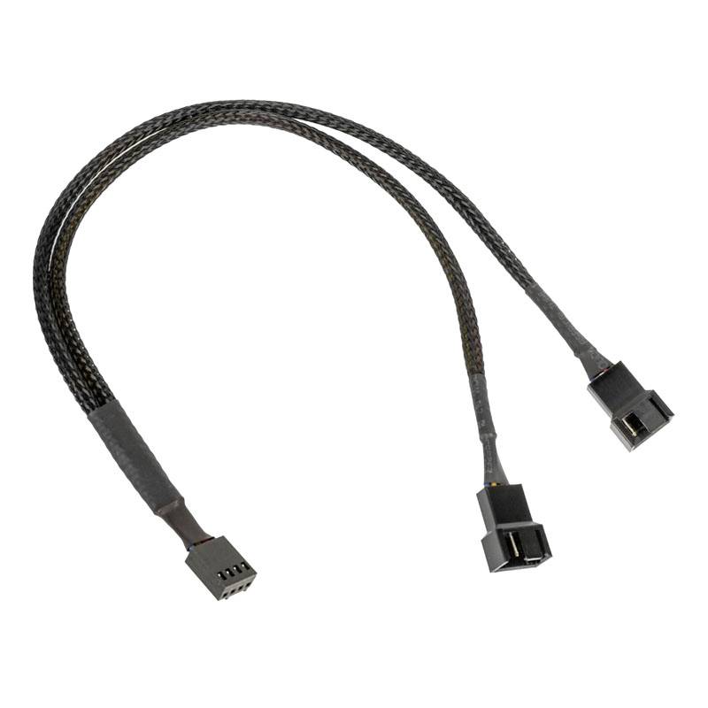 PC-Lüfter Y-Kabel [1x PC-Lüfter Stecker 4pol. - 2x PC-Lüfter Buchse 4pol., PC-Lüfter Buchse 3pol.] 35 cm Schwarz Kolink