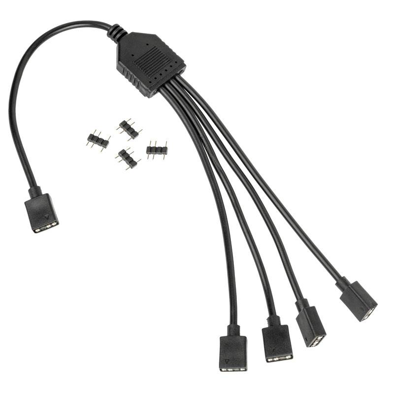 Kolink PC-Lüfter Y-Kabel [1x PC-Lüfter Buchse 3pol. - 3x PC-Lüfter Buchse 3pol.] 30cm Schwarz