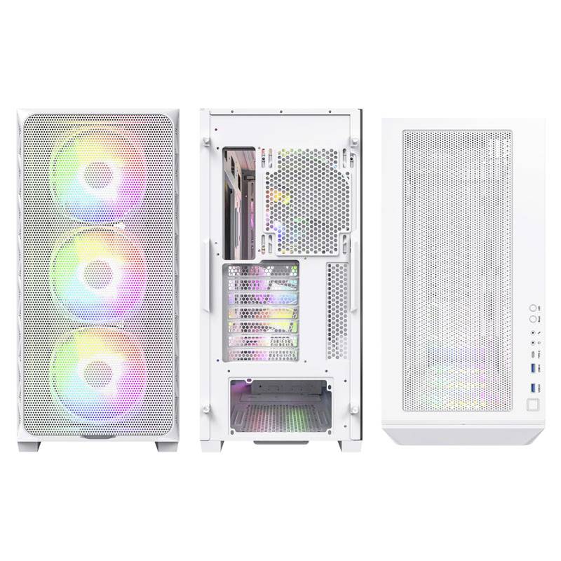 MONTECH AIR 903 MAX Midi-Tower PC-Gehäuse Weiß 4 Vorinstallierte LED Lüfter