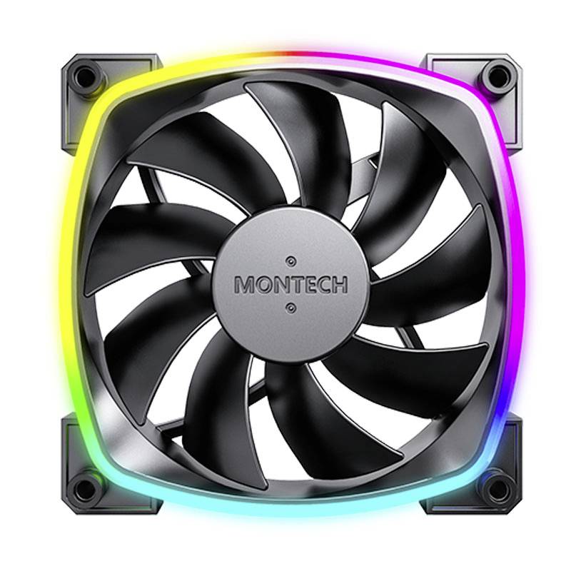 MONTECH AX120 PWM ARGB PC-Gehäuse-Lüfter Schwarz (B x H x T) 120 x 120 x 25 mm