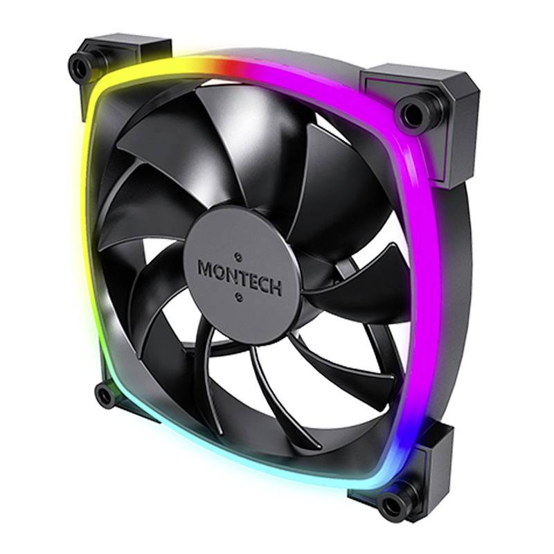 MONTECH AX120 PWM ARGB PC-Gehäuse-Lüfter Schwarz (B x H x T) 120 x 120 x 25 mm