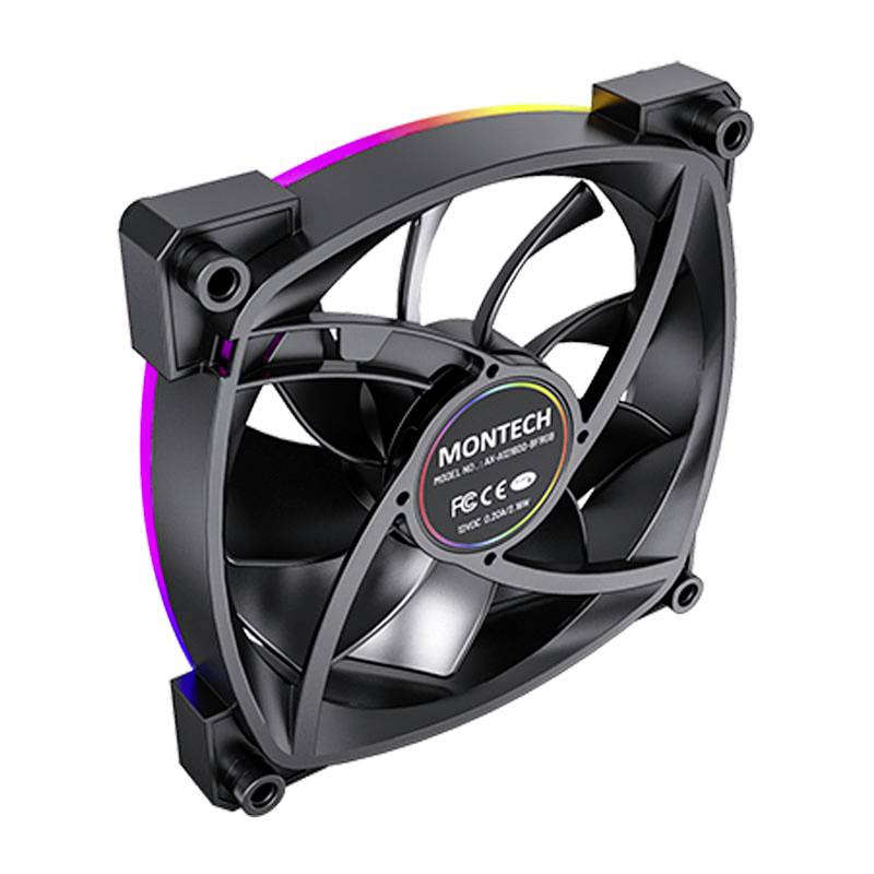 MONTECH AX120 PWM ARGB PC-Gehäuse-Lüfter Schwarz (B x H x T) 120 x 120 x 25 mm
