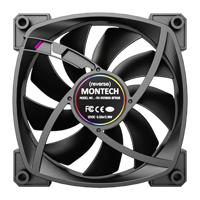 MONTECH RX120 PWM ARGB PC-Gehäuse-Lüfter Schwarz (B x H x T) 120 x 120 x 25mm