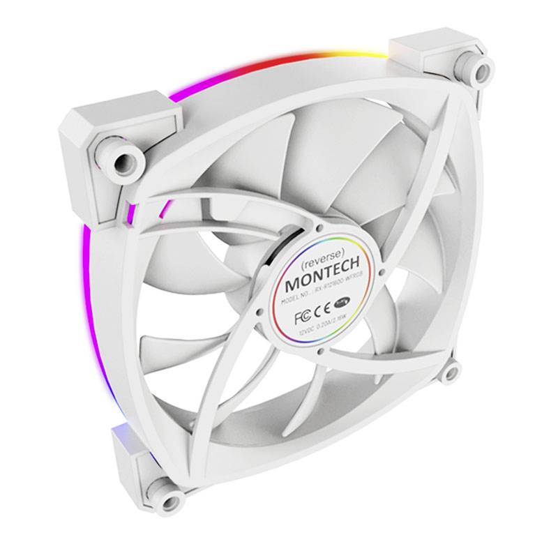 MONTECH RX120 PWM ARGB PC-Gehäuse-Lüfter Weiß, Grau (B x H x T) 120 x 120 x 25mm