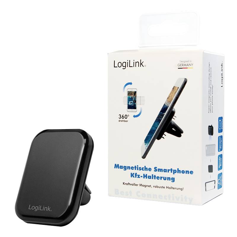 LogiLink AA0114 Lüftungsgitter Handy-Kfz-Halterung 360° drehbar, Magnetbefestigung