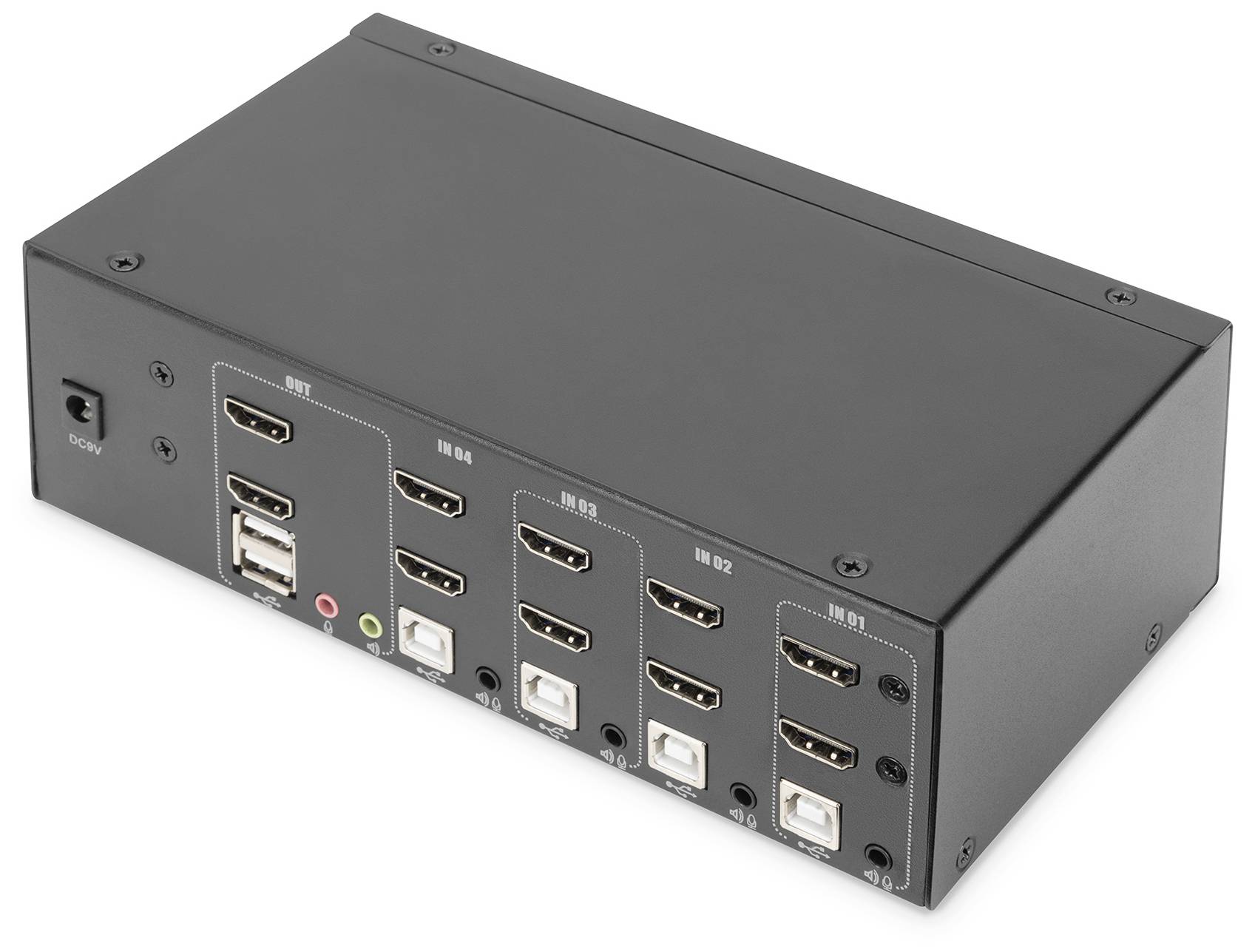 Digitus DS-12883 4 Port KVM-Umschalter HDMI 4096 x 2560 Pixel, 2040 x 1080 Pixel, 1920 x 1080 Pixel